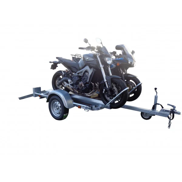 Motorradanhänger 500 kg, 2 Schienen + Auffahrrampe - Image 3